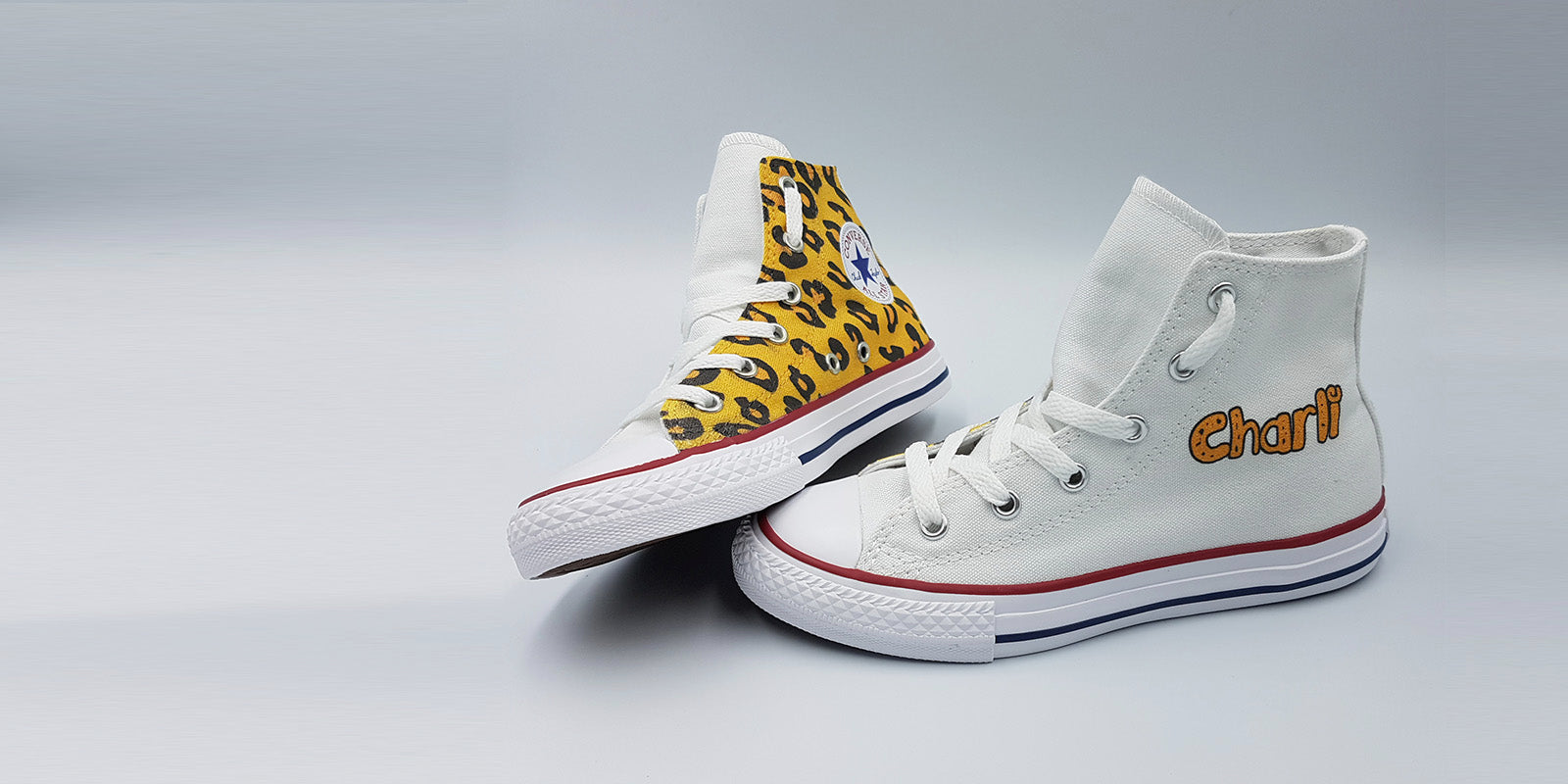 Kids Animal Print Shoes Personalised Converse Bump Shoes