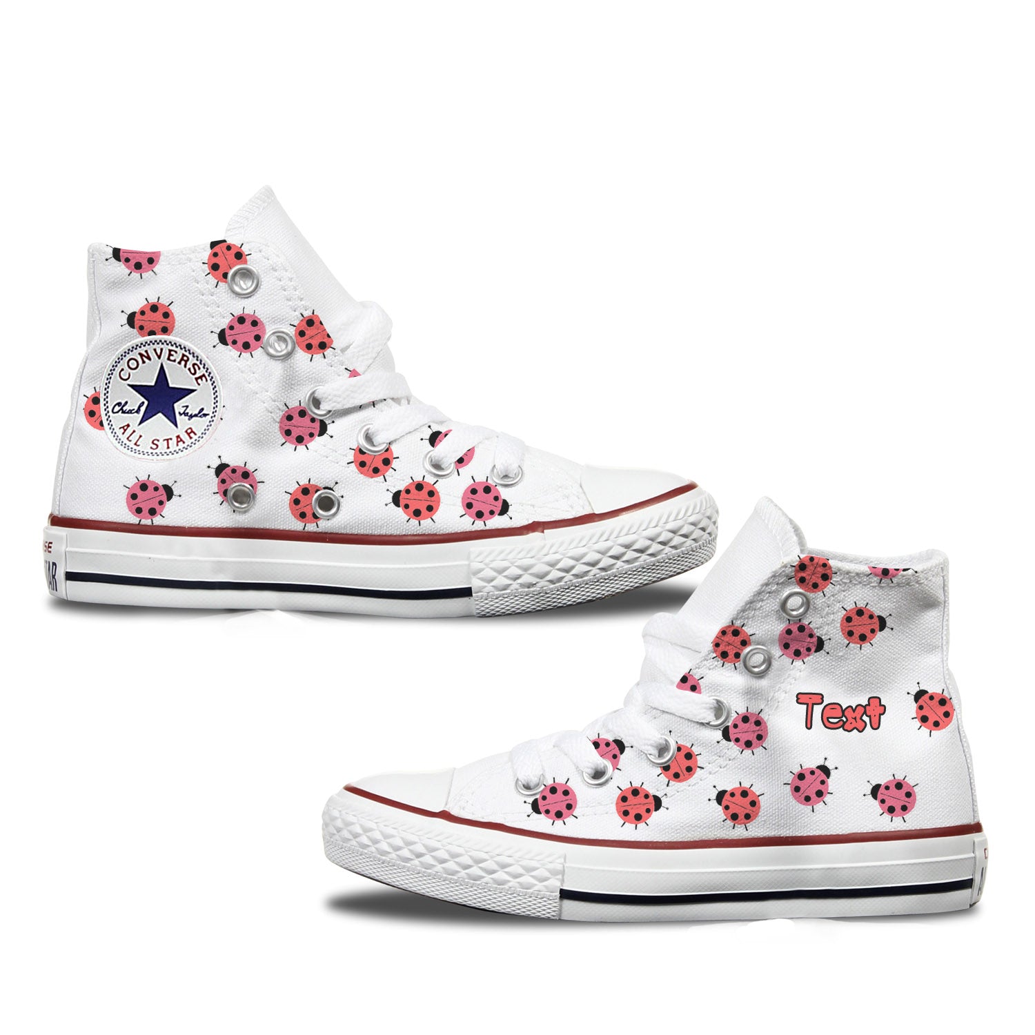 Ladybug Kids Custom Converse Shoes High Top White – Bump Shoes