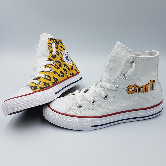 Leopard Print Kids Toddler Converse Shoes Bump Shoes