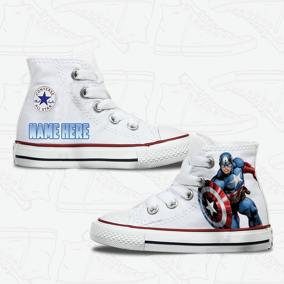 Converse Custom Captain America Kids Shoes