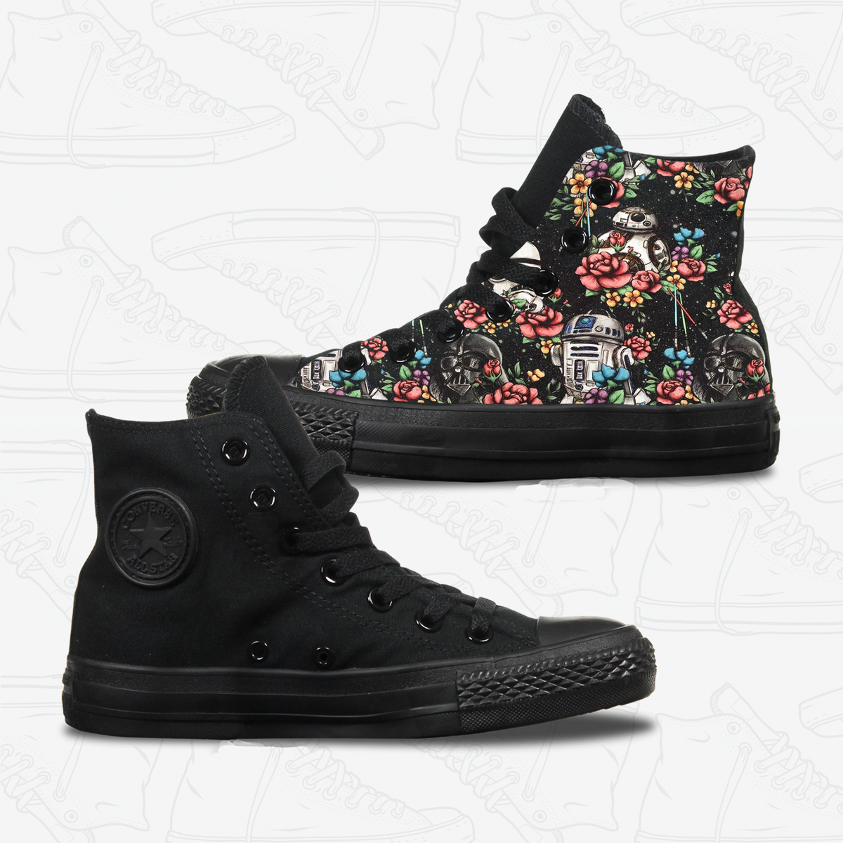 Adult Star Wars Floral Converse