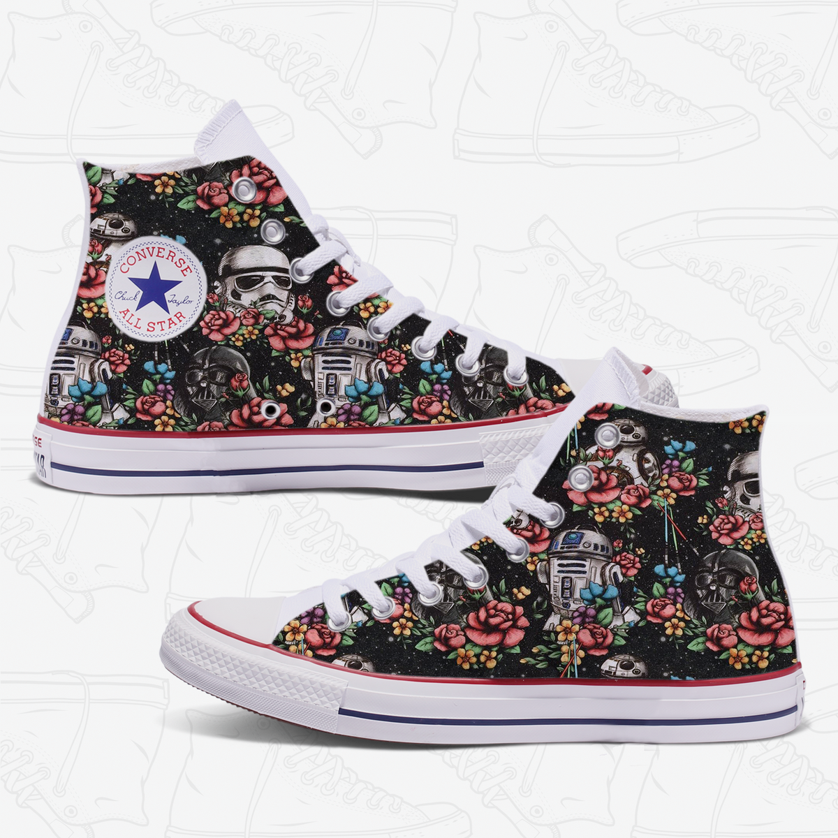Adult Star Wars Floral Converse