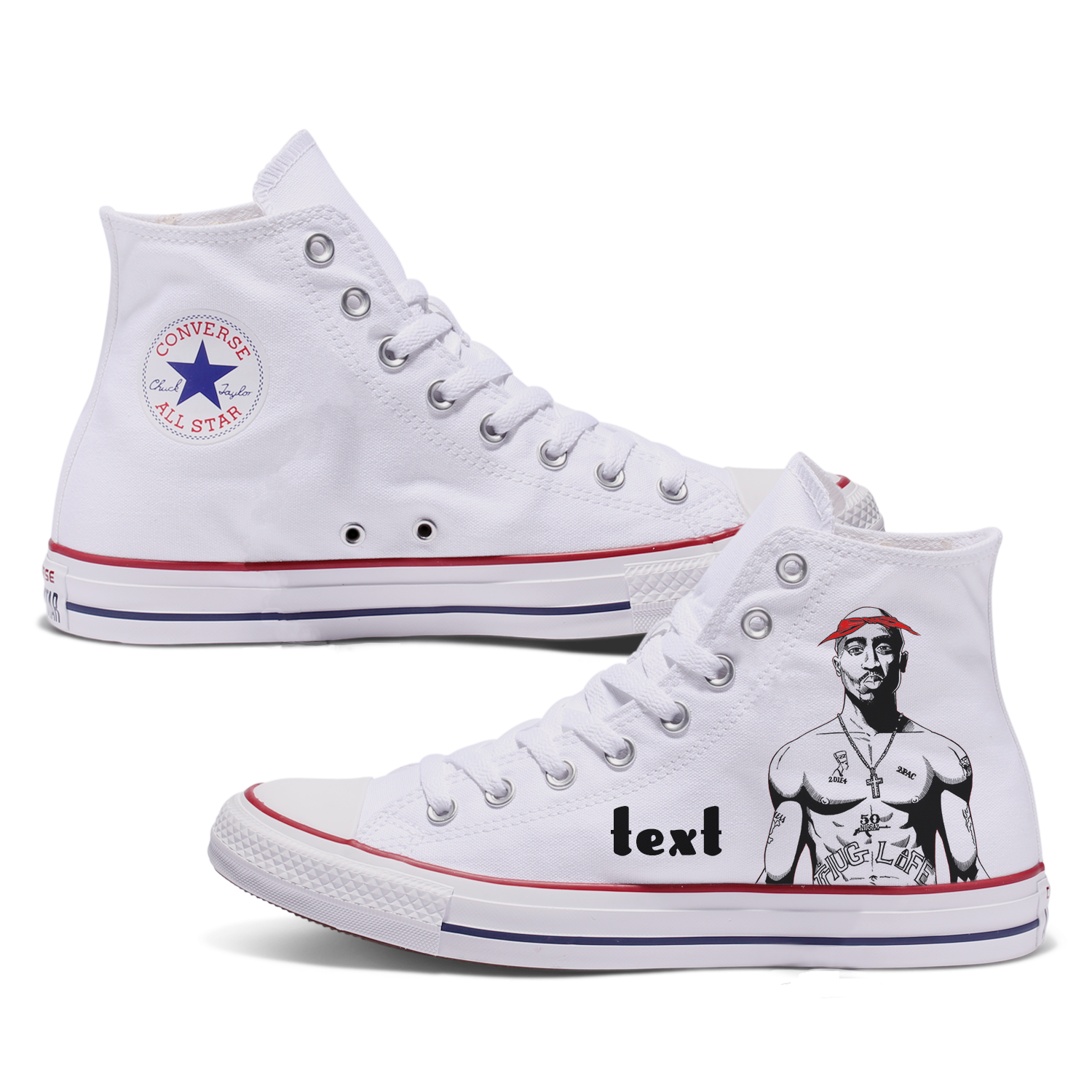 Converse Custom 2Pac Adult Shoes Bump Bump Shoes