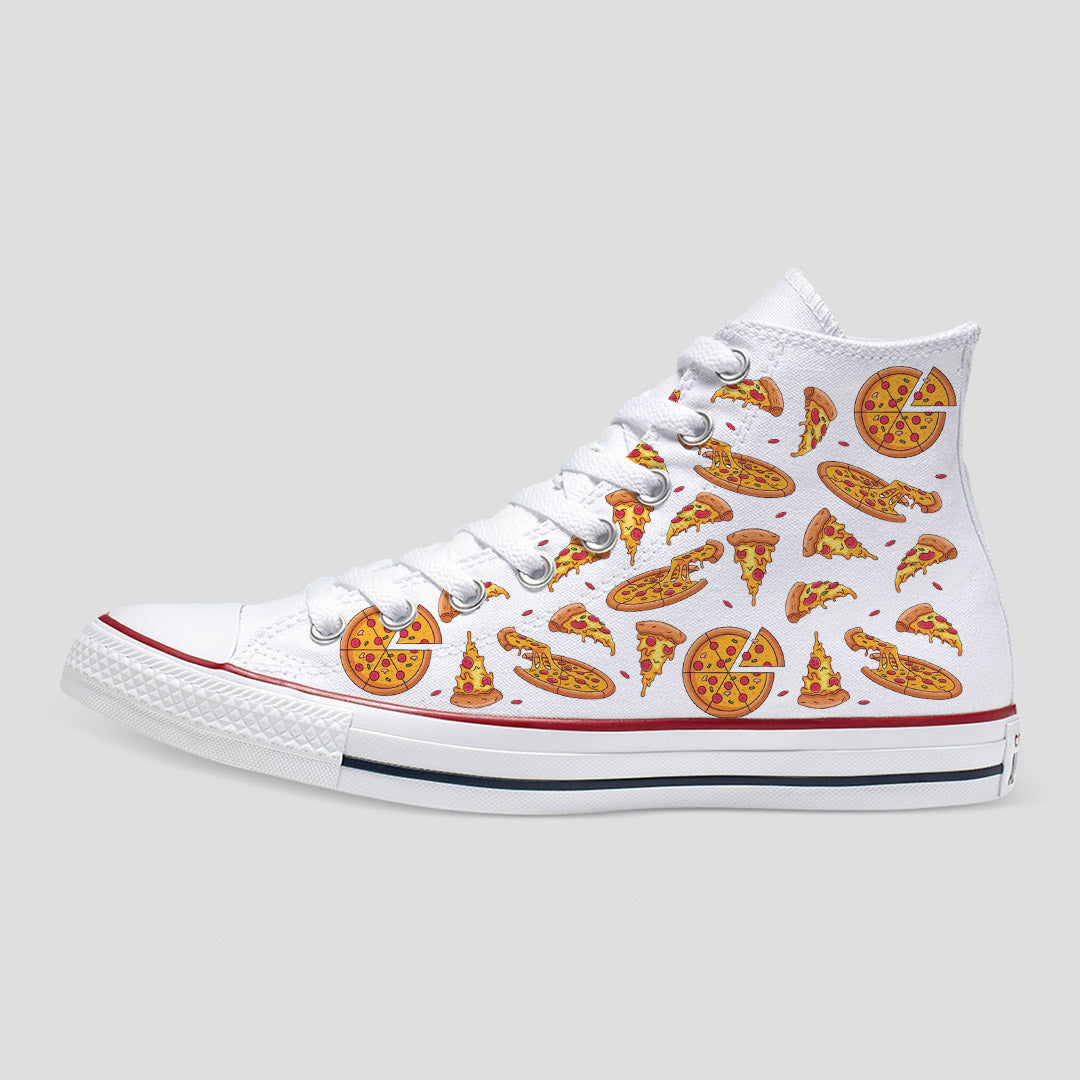 Pizza Print Adult Custom Converse Shoes