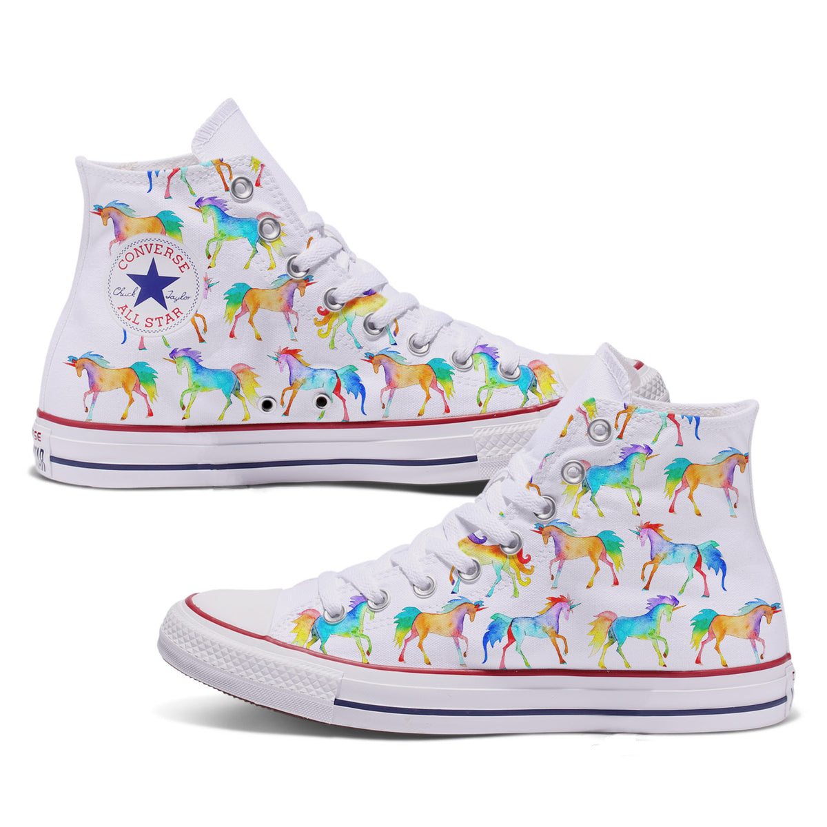 The Unicorn Custom Adult Converse | High and Low Top White