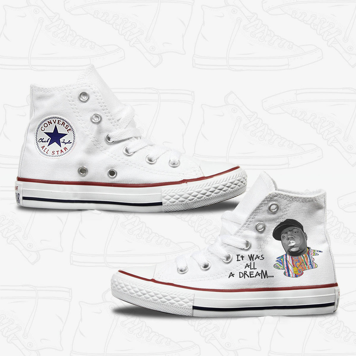 Notorious BIG Toddler Custom Converse Shoes
