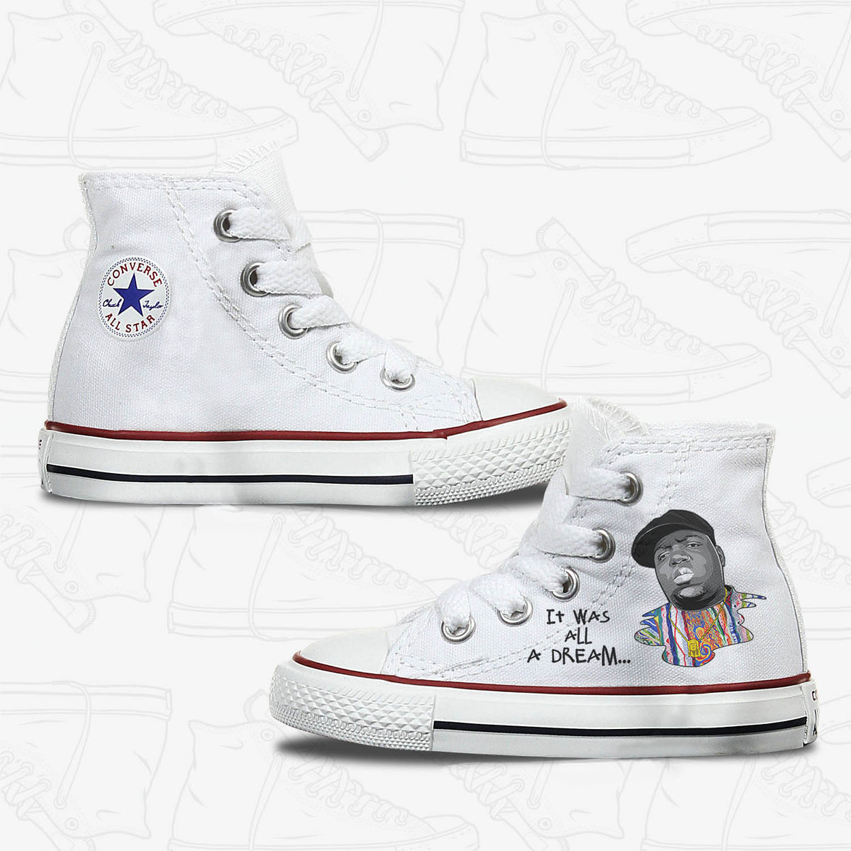 Notorious BIG Toddler Custom Converse Shoes