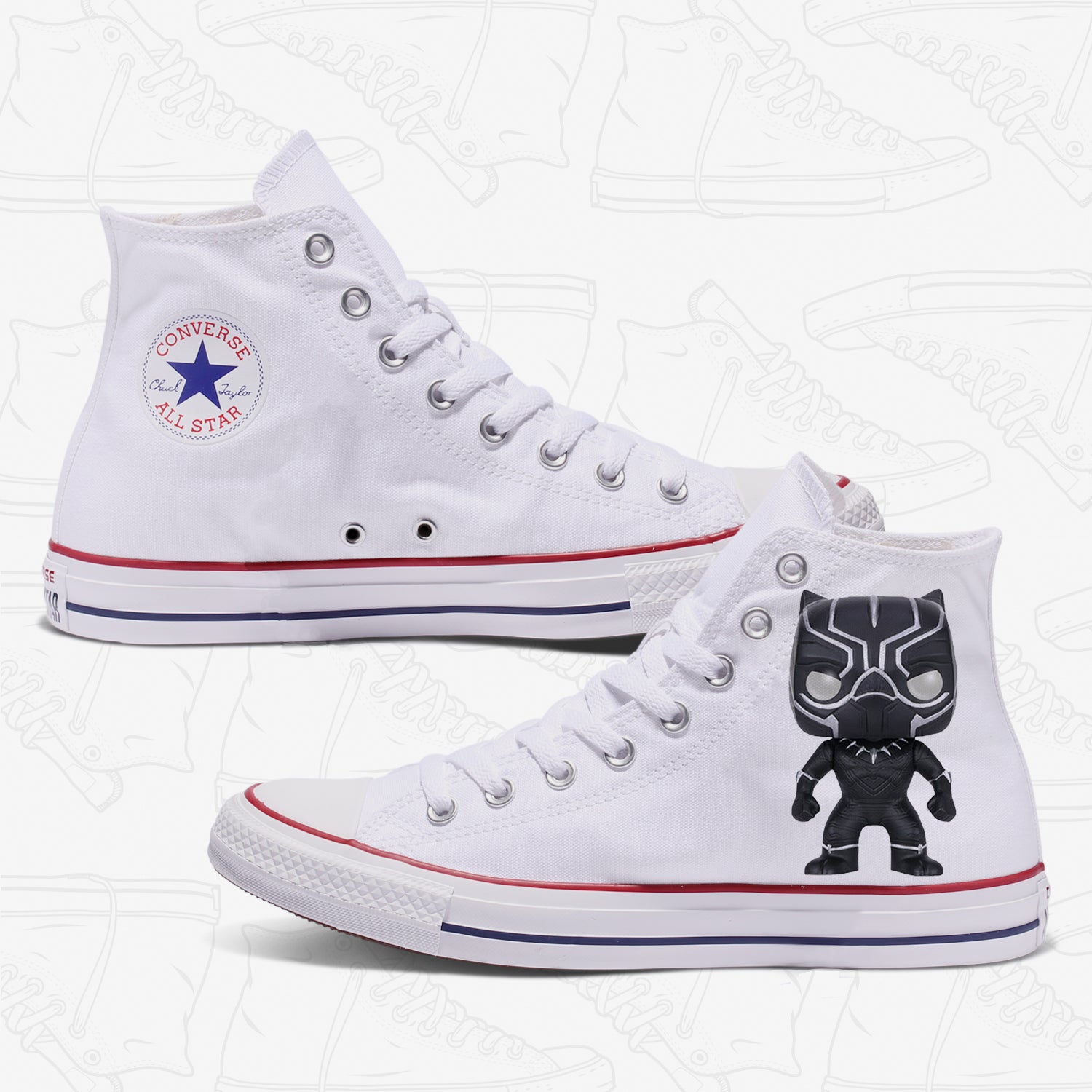 Black Panther Adult Converse Shoes