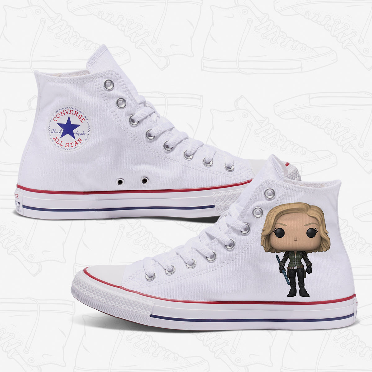 Black Widow Adult Converse Shoes