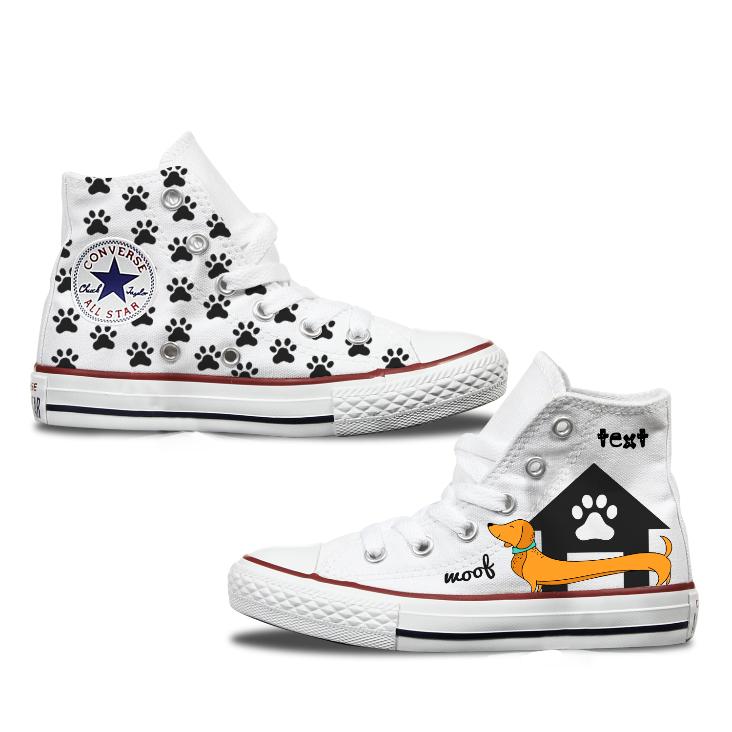 Dachshund Kids Personalised Converse