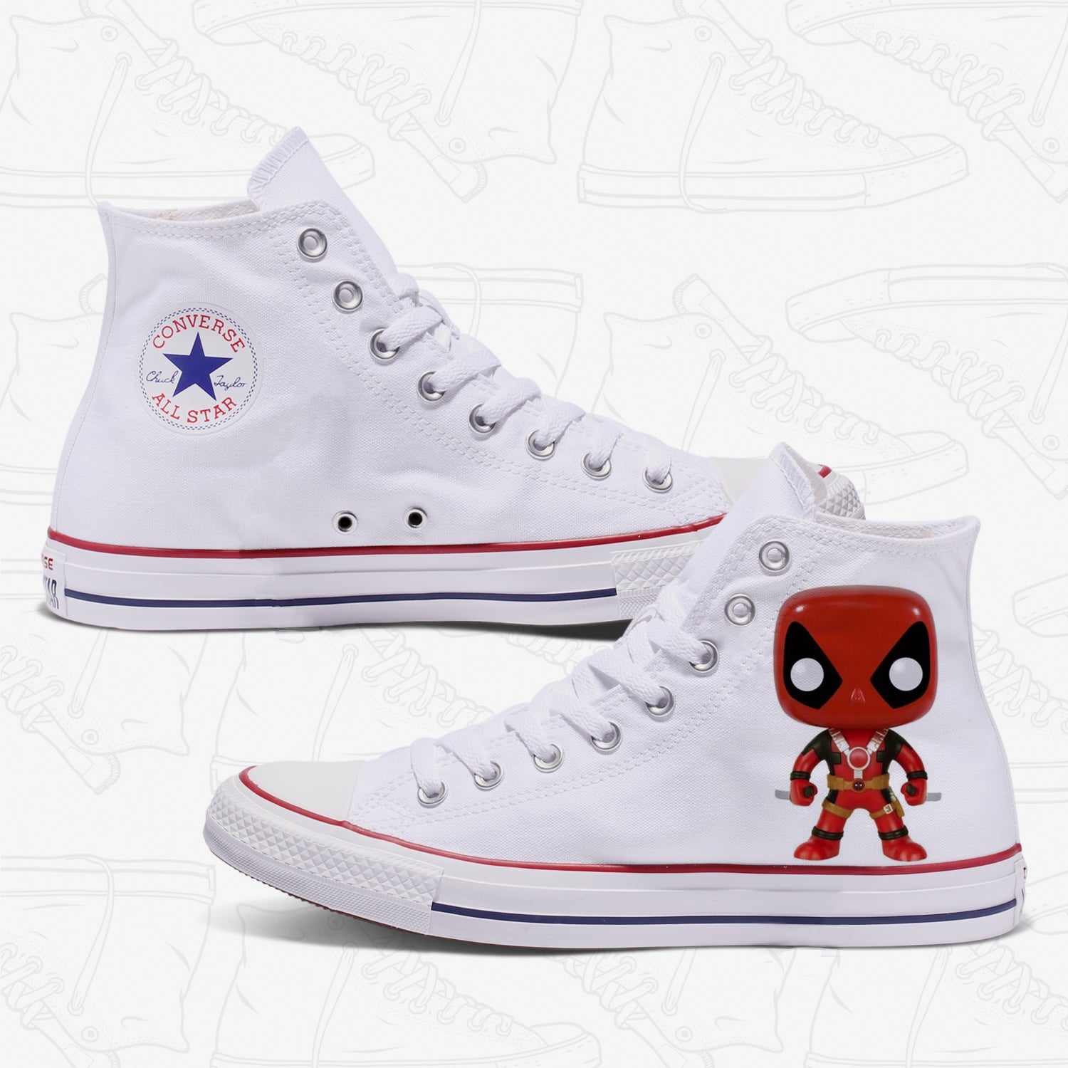 Deadpool Adult Converse Shoes