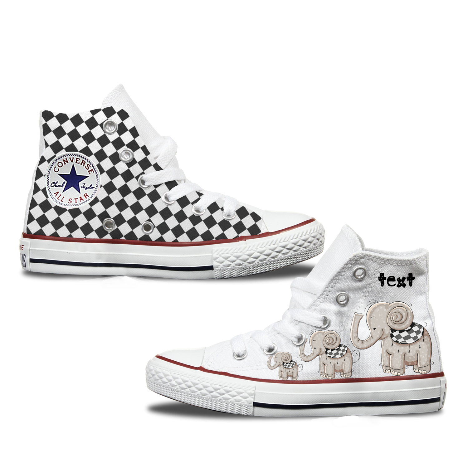 Elephant Kids Converse Custom Shoes Bump Shoes