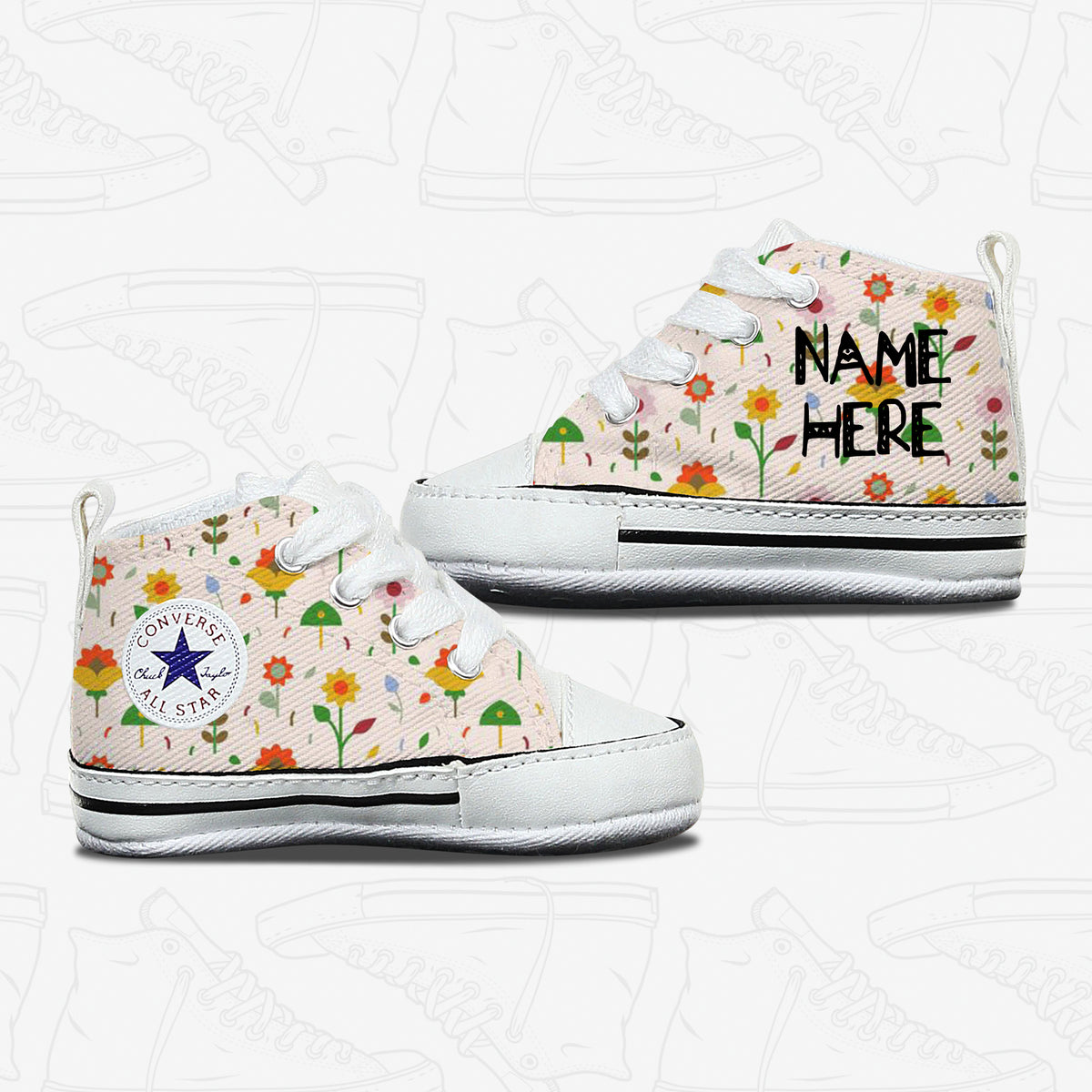 Flower Baby Converse Shoes