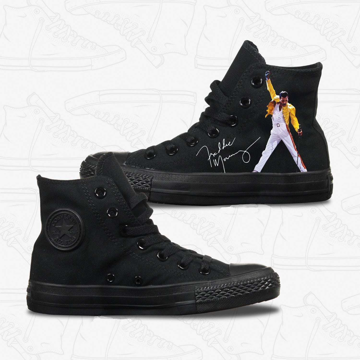 Freddie Mercury Adult Converse Shoes