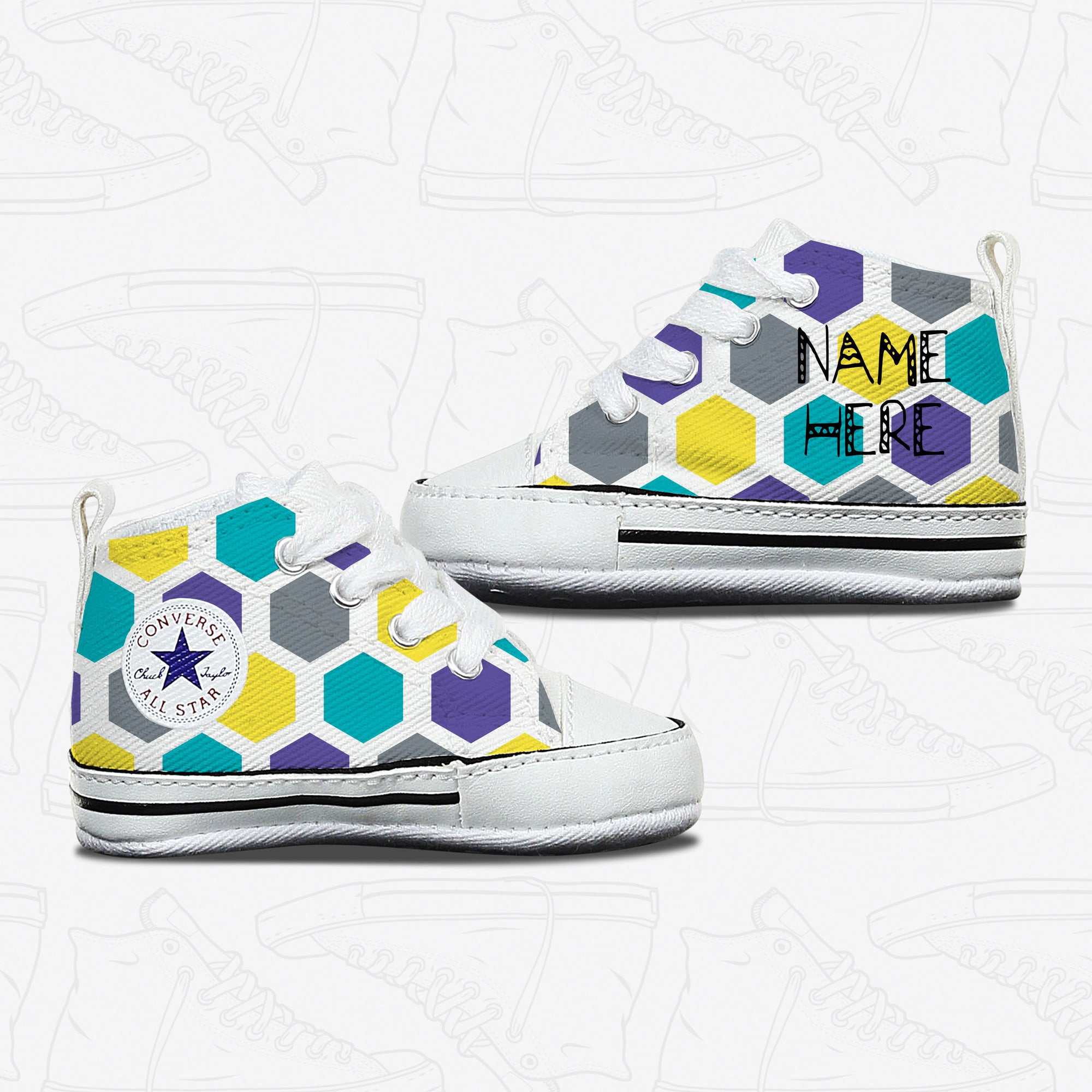 Hexagonal Baby Infant Converse Shoes