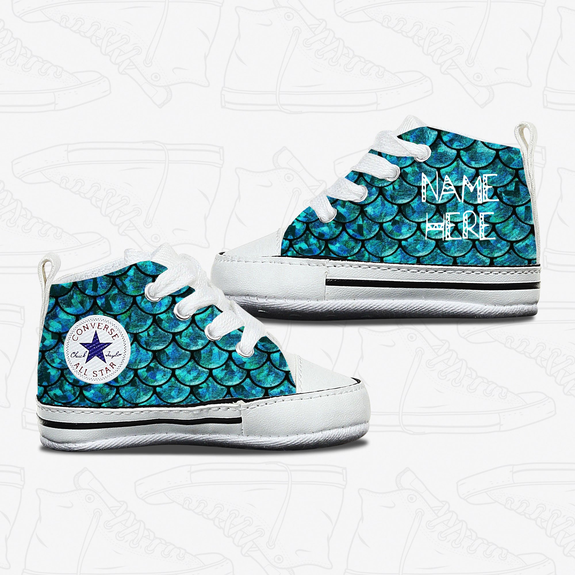 Mermaid Baby Infant Converse Shoes