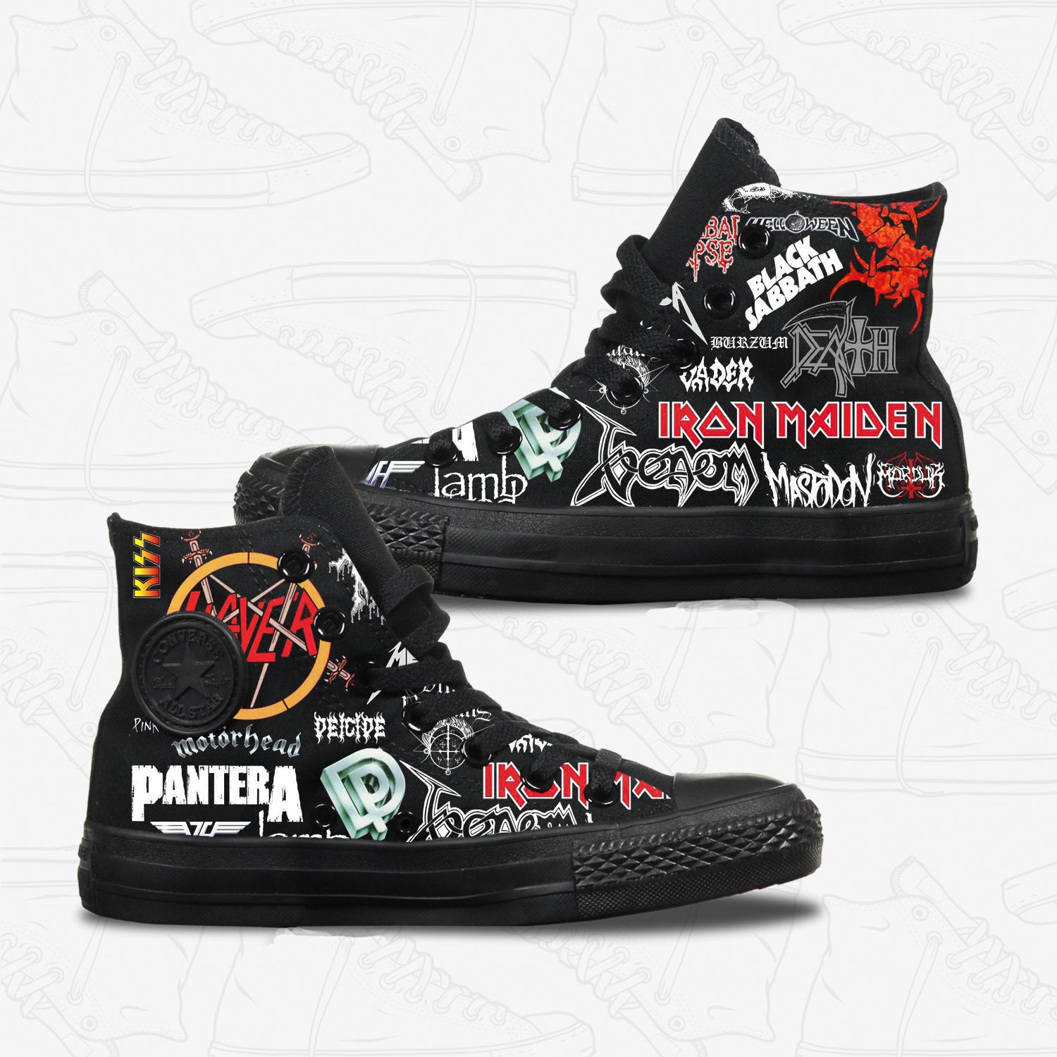 Iconic Rock Bands Adult Converse Shoes
