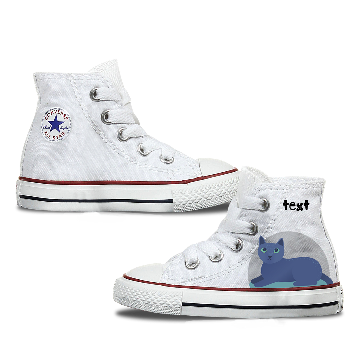 Russian Blue Kids Converse Shoes