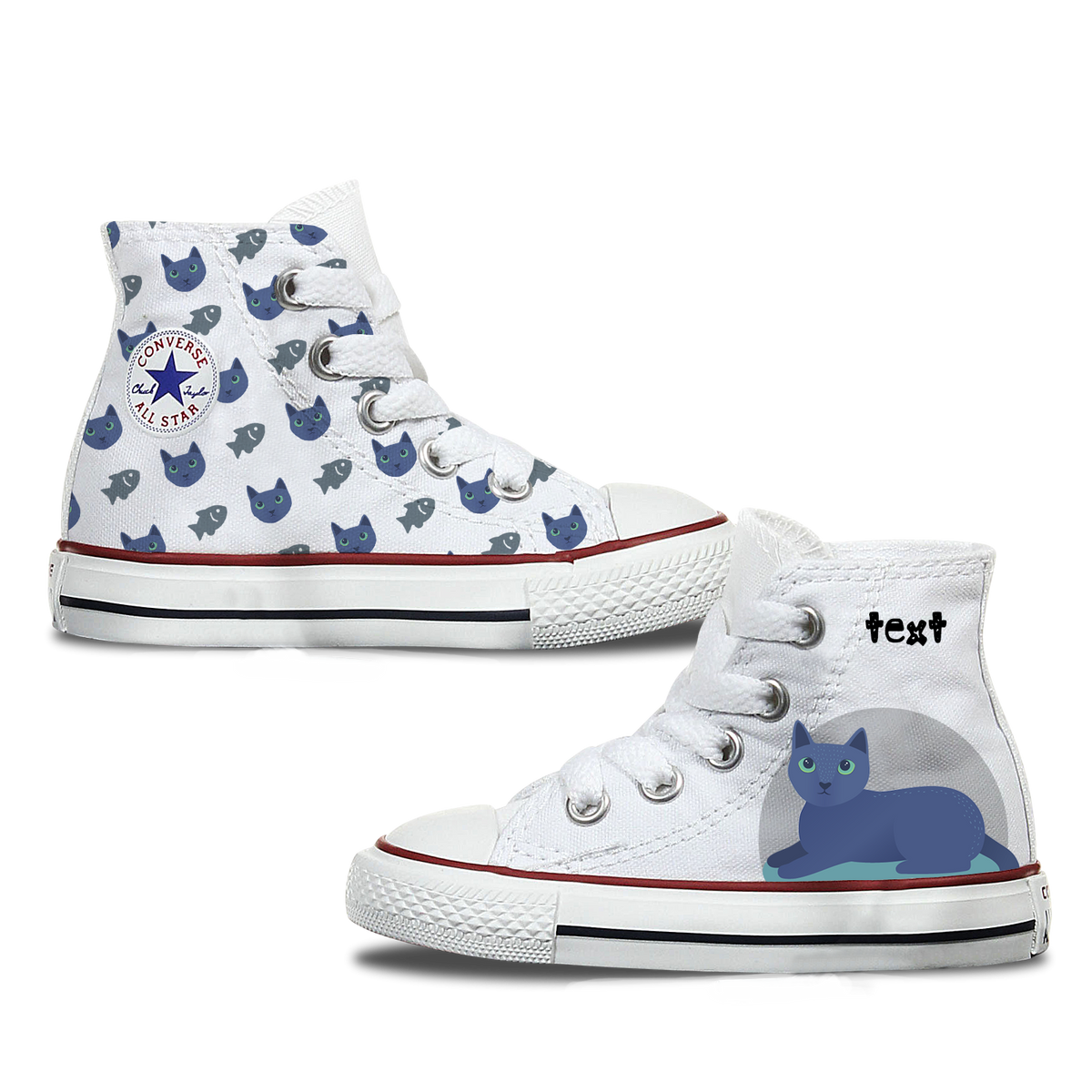 Russian Blue Kids Converse Shoes