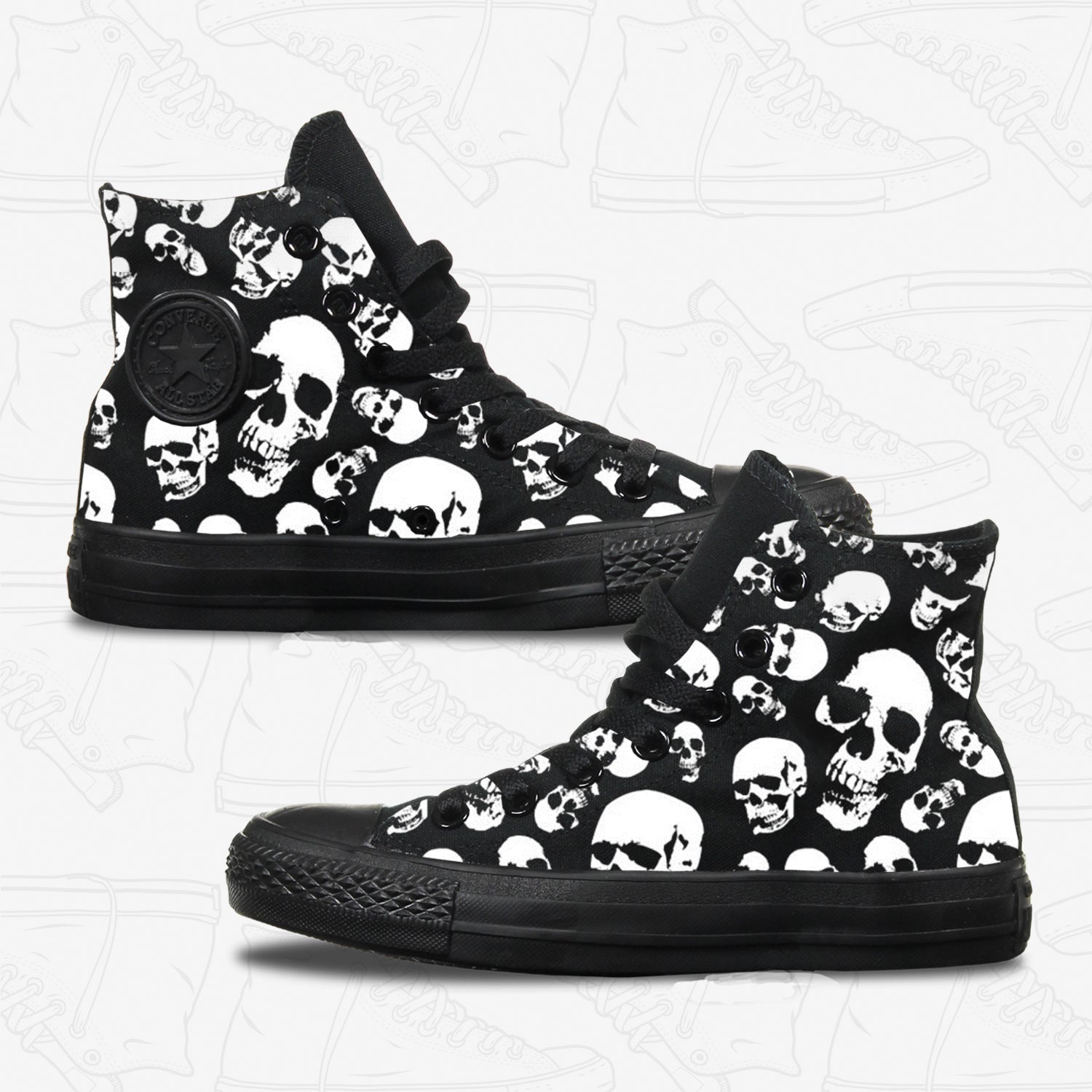 Converse with skulls Clearance