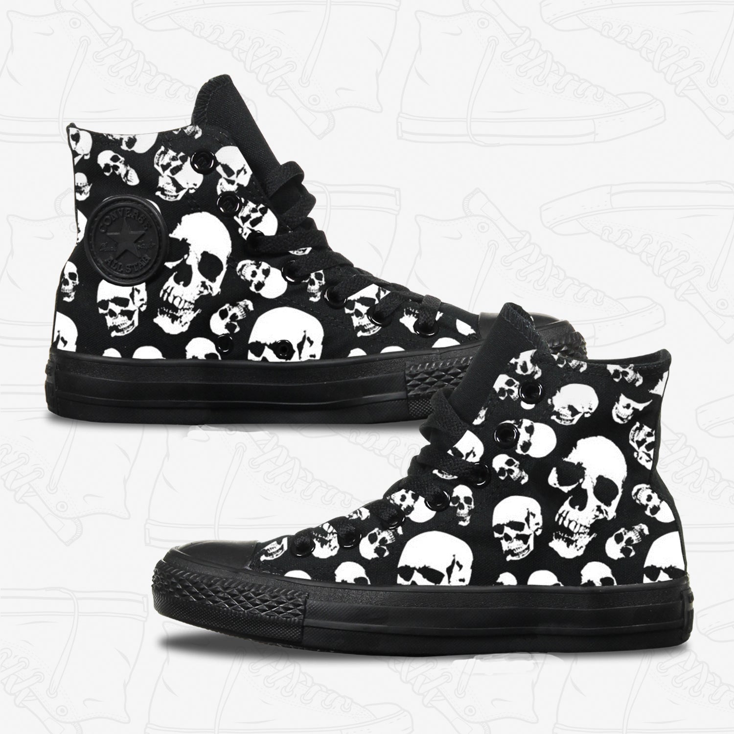 Skulls Adult Converse Shoes