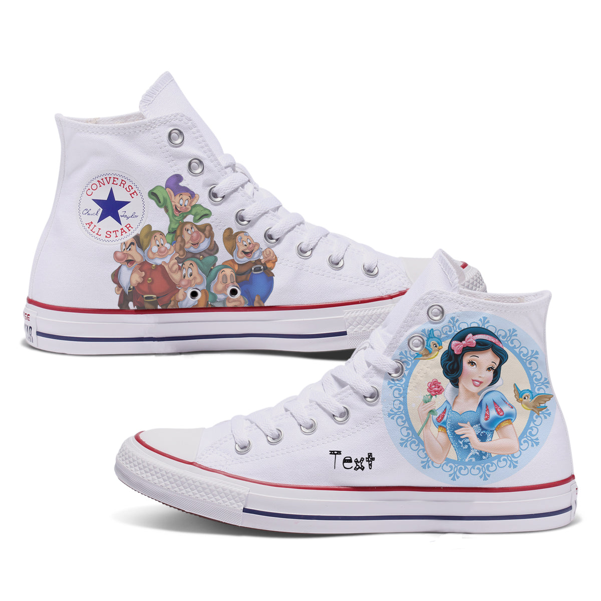 Snow White Adult Custom Converse Shoes