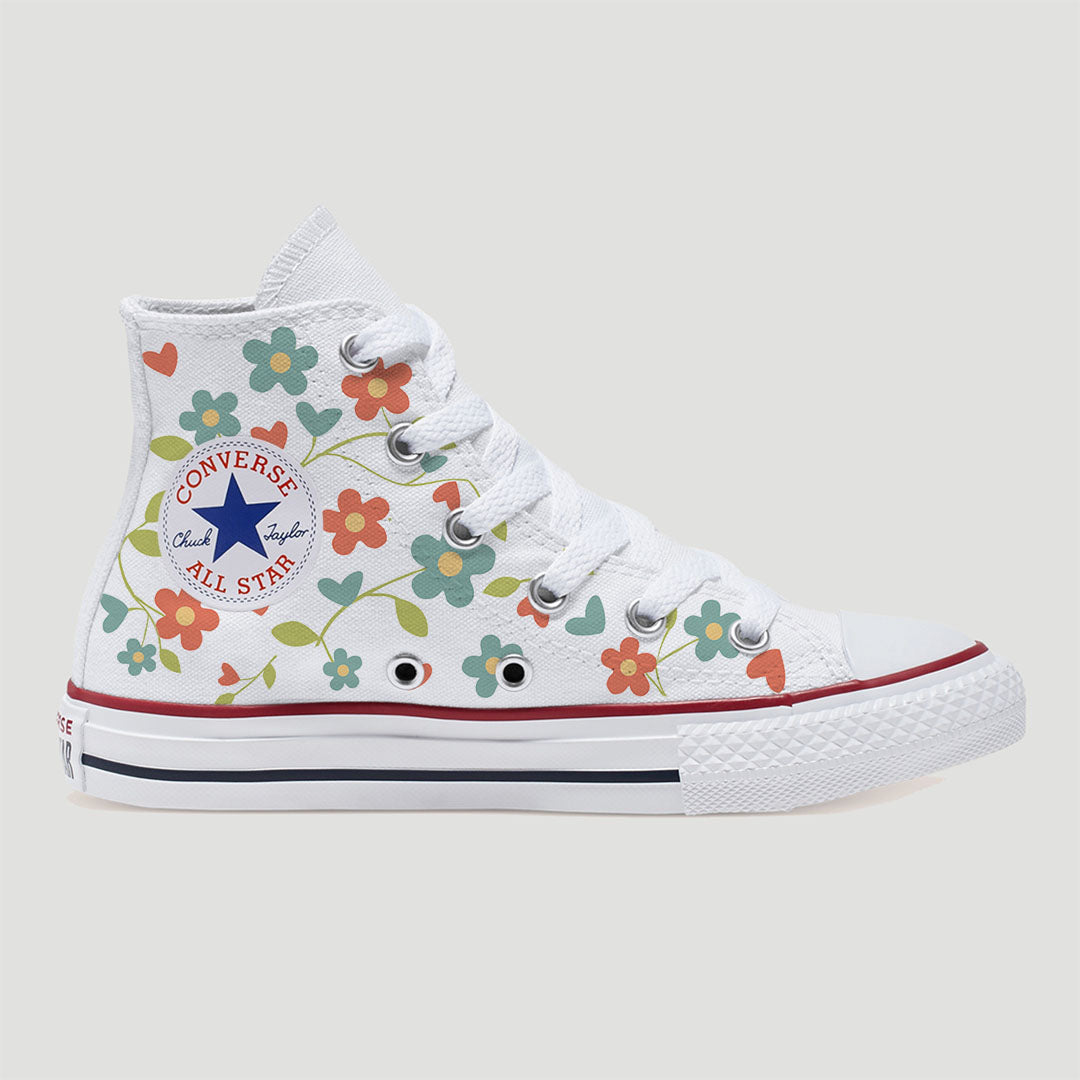 Flowers and Hearts Custom Converse