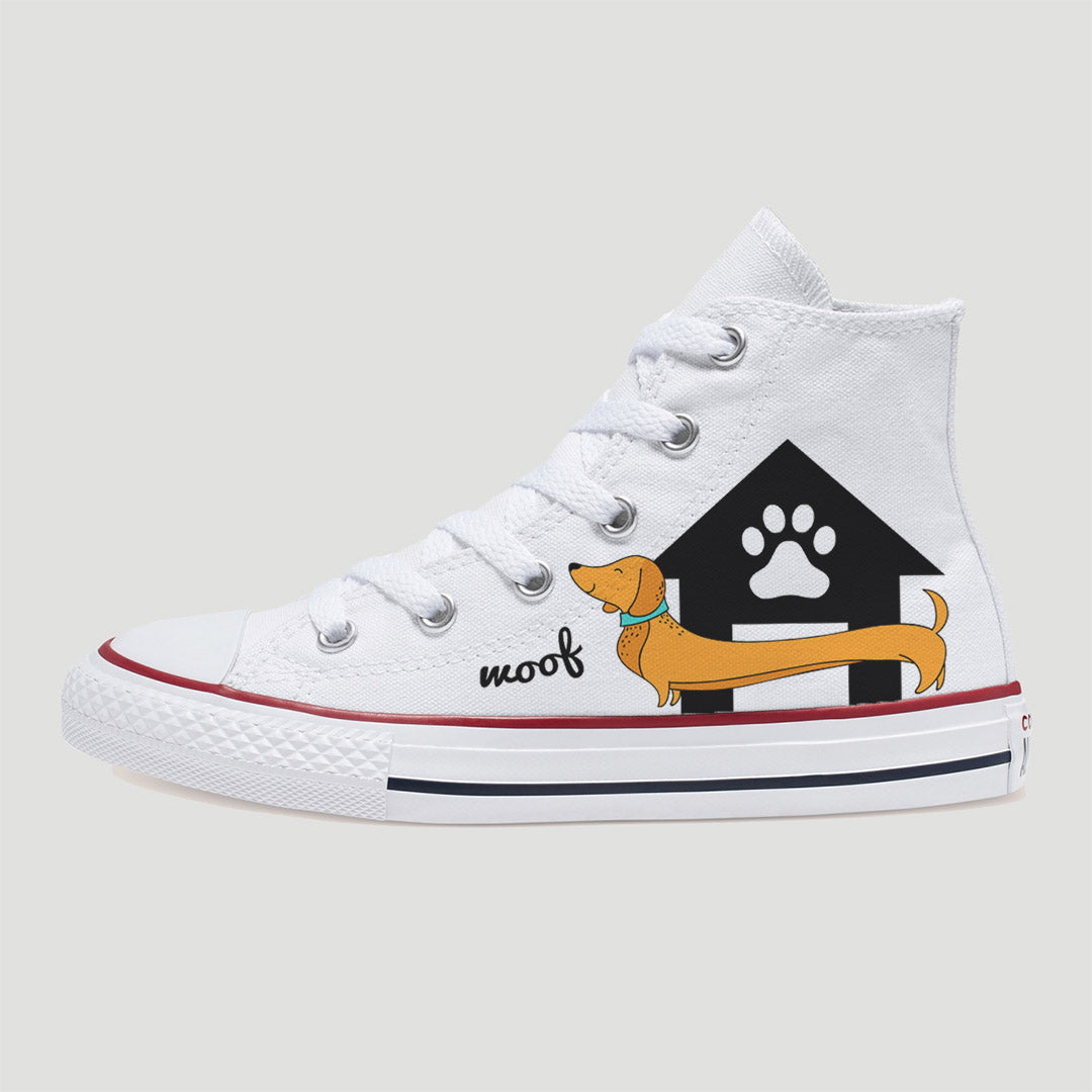 Dachshund Kids Converse Custom Shoes Bump Shoes