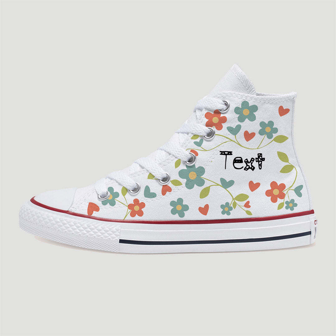 Flowers and Hearts Custom Converse