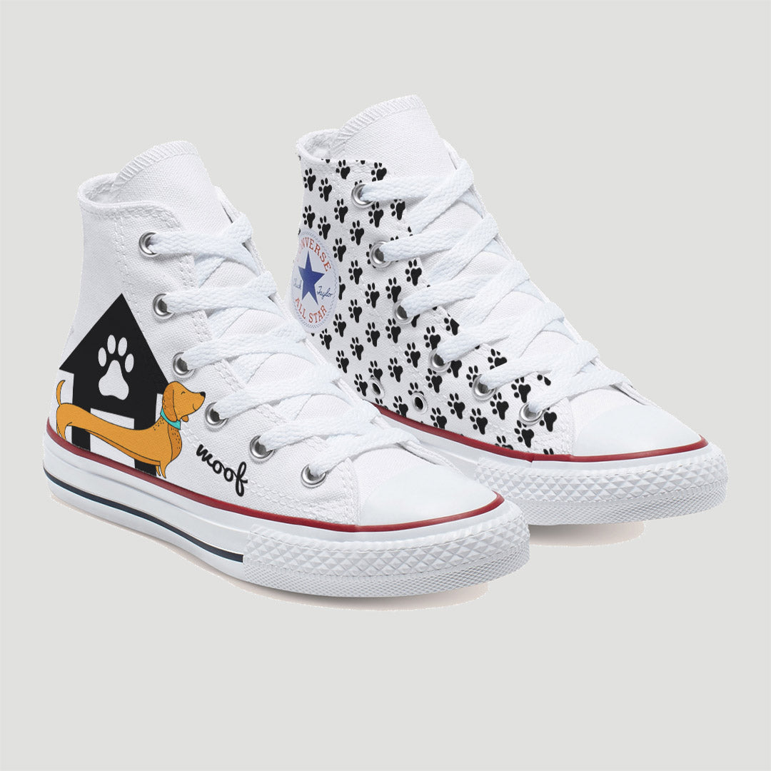 Dachshund Kids Custom Converse Shoes