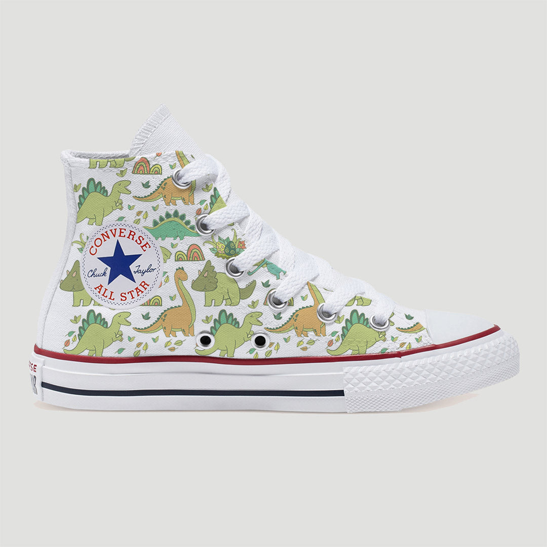 Dinosaur Kids Custom Converse Shoes