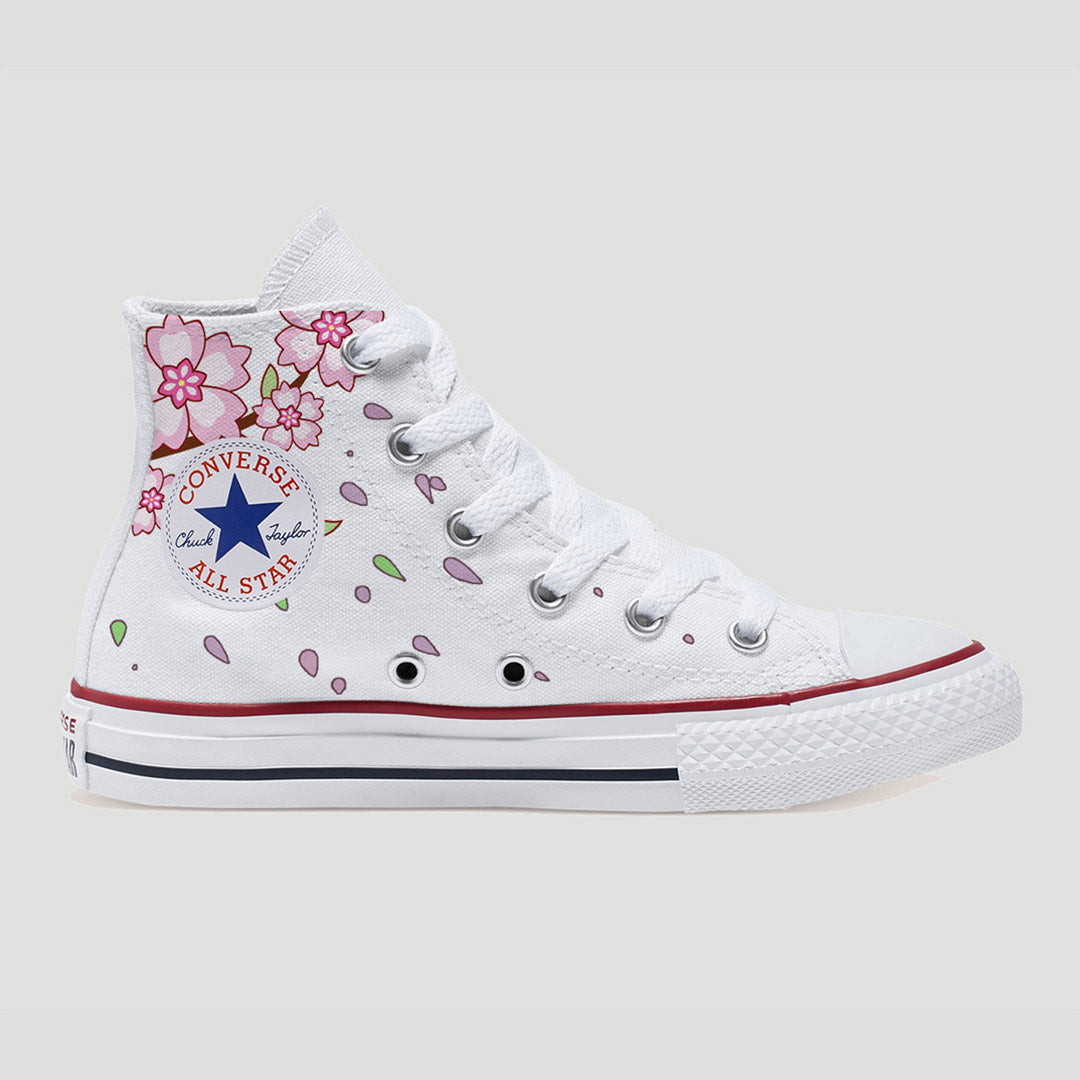 Sakura Adult & Kids Custom Converse Shoes | High & Low Top White – Bump  Shoes